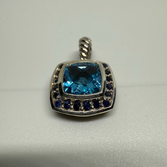 David Yurman Blue Topaz pendent with Blue Sapphires - Picture 7 of 7